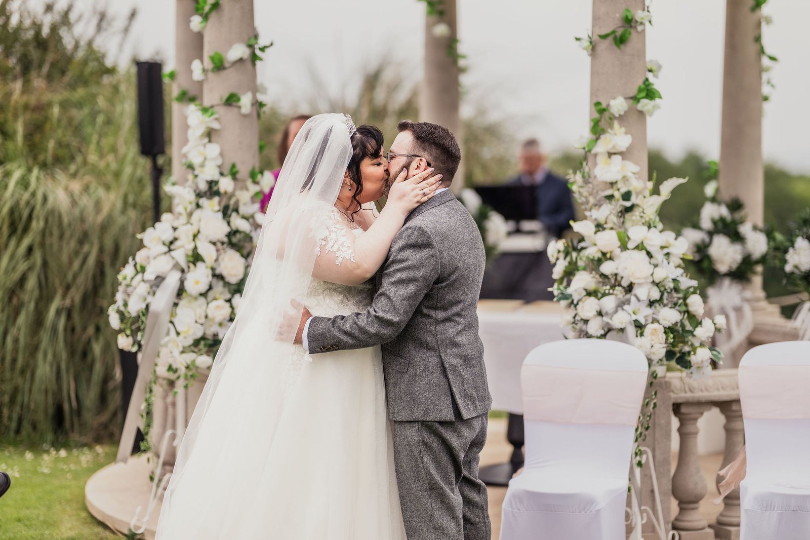 Bride and Groom kissing