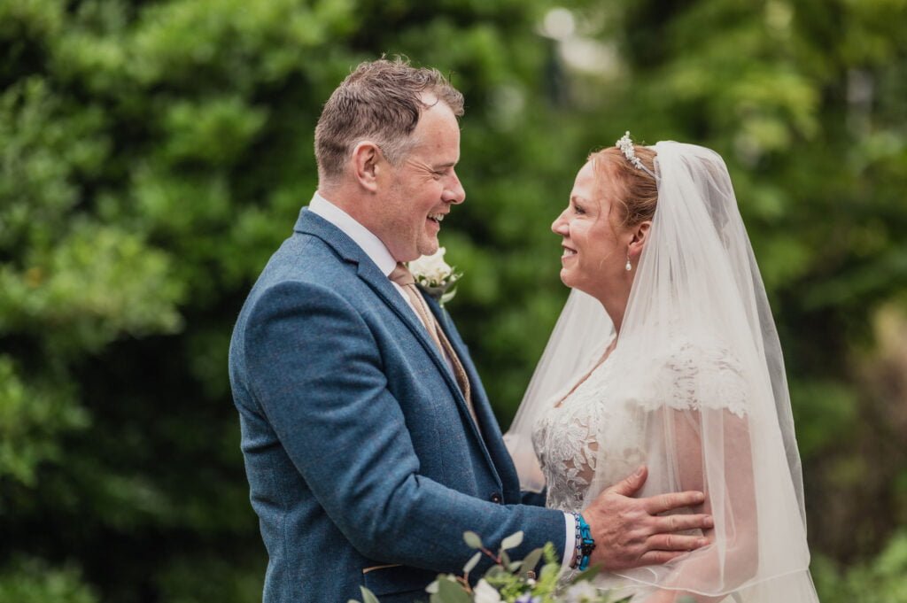 First look bride and groom