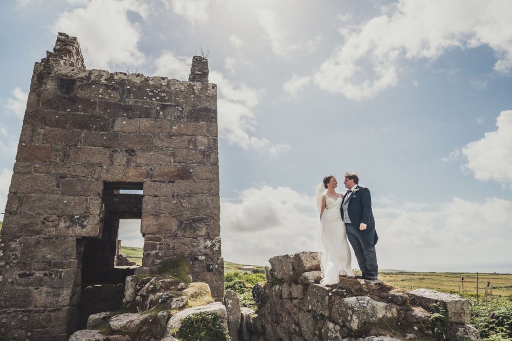 Bride and Groom by Cornish engine house