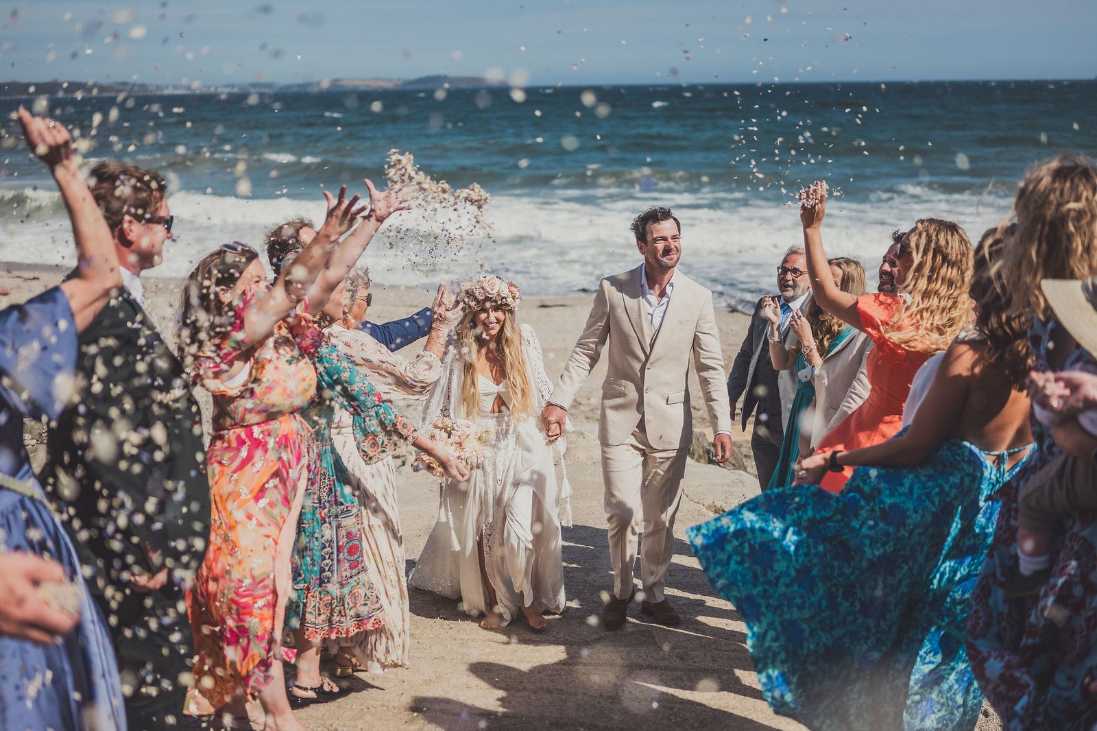 Clari & Tom’s Boho Beach Wedding at Hotel Meudon, Cornwall